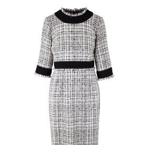 Dolce & Gabbana Black and White Tweed Dress